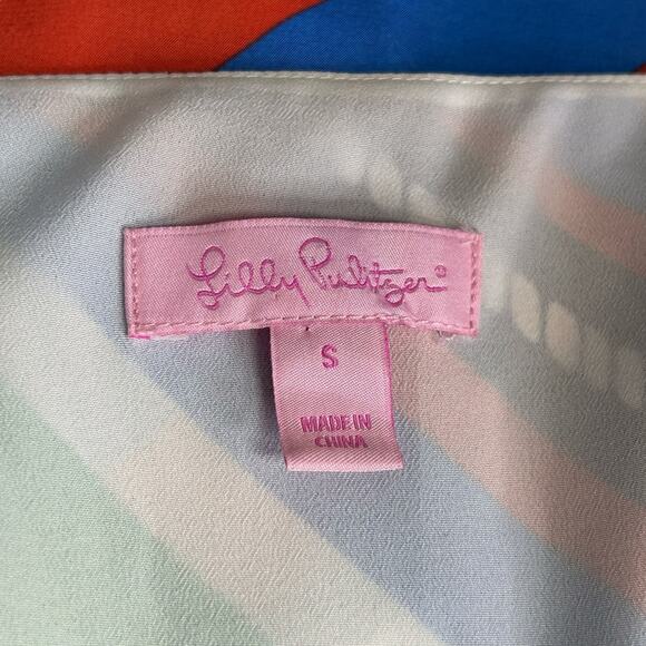 Lilly Pulitzer Laya Silk Mini Dress Nautical Compass Print Size Small Slip Dress - Picture 6 of 15